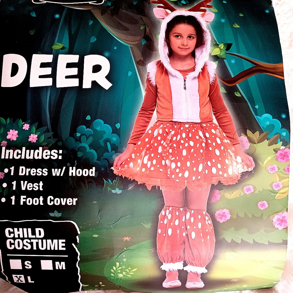 Fawn Deer Halloween Costume Girls Large - Picture 5 of 6
